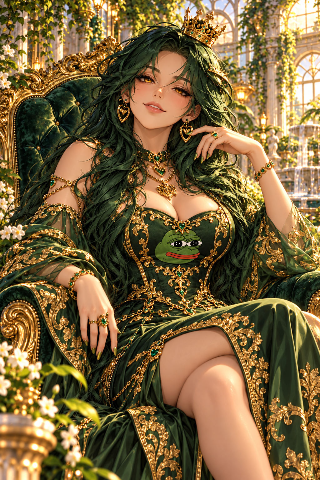 The Empress relaxing in her emerald greenhouse palace